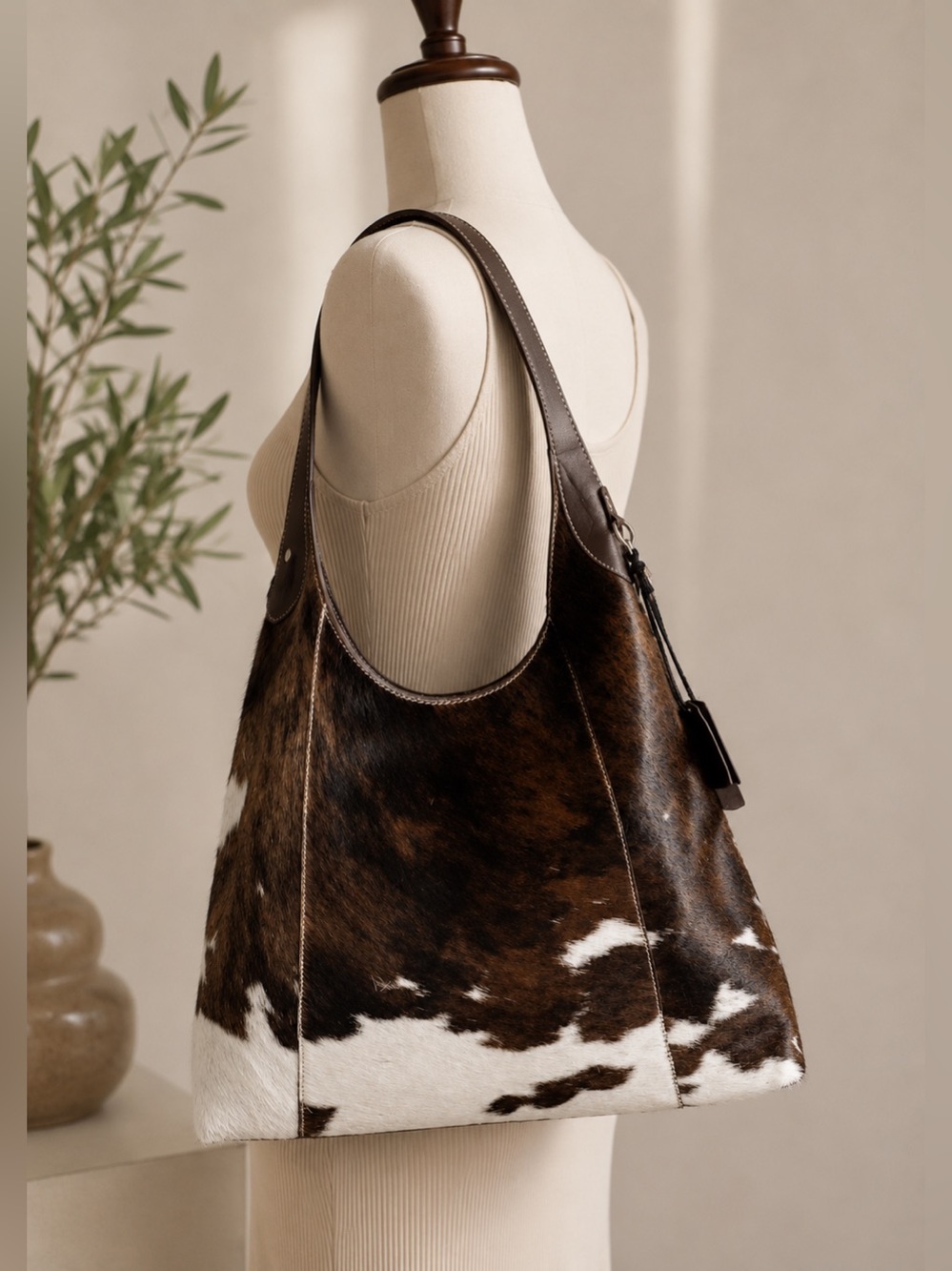 CAVALCANTI Genuine Cowhide Leather Hobo Shoulder Bag Made in Italy BNWT - Picture 9 of 10